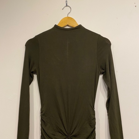 Naked Wardrobe Green High Neck Long Sleeve Stretchy Ruched Occasion Maxi Dress S - Picture 6 of 7